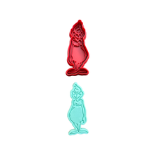 Load image into Gallery viewer, The Grinch Cookie Cutter Stamp Heart Sign Christmas Hohoho full body