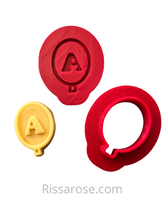 Load image into Gallery viewer, mini balloon shaped alphabet cookie cutter debossers a