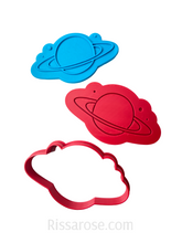 Load image into Gallery viewer, planet one cookie cutter 1st birthday space debosser planet