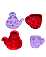 Load image into Gallery viewer, Biggest Morning Tea cookie stamp- Cancer Council - Teapot teacup cancer ribbon