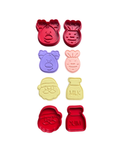 Load image into Gallery viewer, Christmas Cookie Cutter Stamp Santa Reindeer Carrot Milk Rudolph