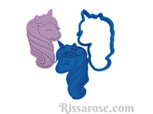 Load image into Gallery viewer, 2 styles unicorn cookie cutter and stamp - close eyes &amp; bows unicorn with bow
