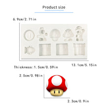 Load image into Gallery viewer, super mario silicone mould cake fondant sugarcraft soap floral theme coin brick toad