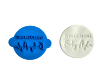 Load image into Gallery viewer, custom stamp - welcome baby "name" - personalised baby shower cookie