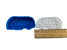 Load image into Gallery viewer, garbage truck cookie cutter - garbage truck -birthday cookie embosser 8cm long