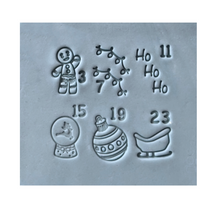 Load image into Gallery viewer, Christmas advent calendar cookie cutter stamp set