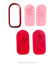 Load image into Gallery viewer, Floral lady debosser raised stamp affirmation embrace women's day galentine's day