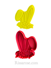 Load image into Gallery viewer, floral easter theme cookie cutter stamp - rabbit ears floral egg happy easter pyo cookie floral bunny ears