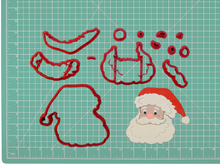 Load image into Gallery viewer, santa candy cane fondant cutter set christmas cake cupcakes