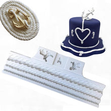 Load image into Gallery viewer, rope and knots silicone mould 3 rope cavities plus 3 knots cavities