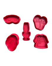Load image into Gallery viewer, Mother's day cookie cutter and stamp set - spa facial bubble wine bathrobe slipper eye masks