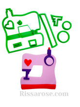 Load image into Gallery viewer, sewing machine and spindle cookie cutter set