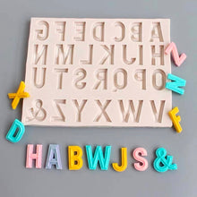 Load image into Gallery viewer, large 3d alphabet number silicone mould captial letter