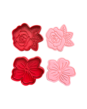 Load image into Gallery viewer, Beautiful Flowers Cookie Cutter Stamp Rose Hibiscus Mother&#39;s day
