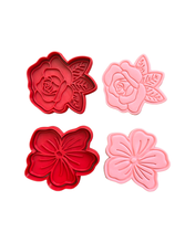 Load image into Gallery viewer, Beautiful Flowers Cookie Cutter Stamp Rose Hibiscus Mother's day