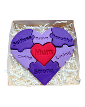 Load image into Gallery viewer, Mother's day puzzle cutter stamp Love Heart messages