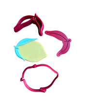 Load image into Gallery viewer, Lemon theme cookie cutter embosser half slice full slice baby shower