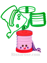 Load image into Gallery viewer, sewing machine and spindle cookie cutter set