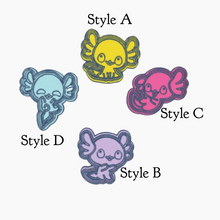 Load image into Gallery viewer, axolotl cookie cutter embosser cute kawaii cake topper