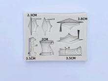 Load image into Gallery viewer, graduation hat silicone mould diploma scroll matching cutter