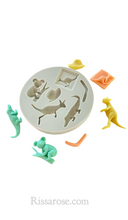 Load image into Gallery viewer, australia animal silicone mould - koala kangaroo crocodile boomerang bush hat cowboy