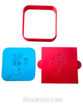 Load image into Gallery viewer, superfine stamp women face illustration cookie debosser raised stamp floral face
