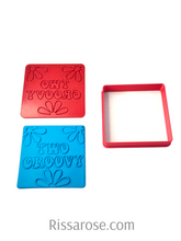Load image into Gallery viewer, two groovy cookie debosser raised stamp daisy