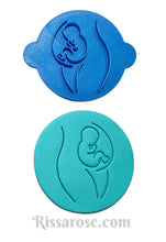Load image into Gallery viewer, illustrations linear pregnancy cookie embosser - pregnant mum - baby in the tummy - baby shower cookie baby in the tummy
