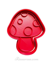 Load image into Gallery viewer, spring garden cookie cutter stamp- dwarf, snail, frog, water well, fairy and mushroom. mushroom