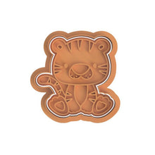 Load image into Gallery viewer, Safari Animals Cookie Cutter Stamp Lion Monkey Hippo Giraffe Hippopotamus Elephant