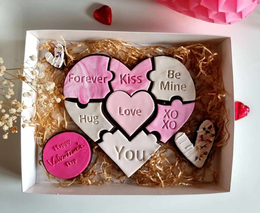 Adult version -  Valentine's day Cookie Cutter Stamp Love Heart Puzzle conversation messages