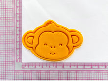 Load image into Gallery viewer, cute monkey cookie cutter stamp set - baby shower- jungle theme 9cm long side