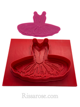 Load image into Gallery viewer, ballerina cookie cutter embosser debosser ballet shoes dress tutu raised pattern