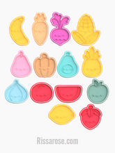 Load image into Gallery viewer, fruit vegetable theme cookie cutter and embosser -banana