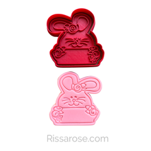 Load image into Gallery viewer, Easter theme cookie cutter stamp - rabbit basket hatching baby chicken pyo cookie