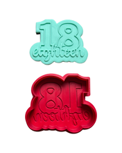 Load image into Gallery viewer, Number cookie cutter Letter combined birthday anniversary embosser 21 30 40 50 60 70 80