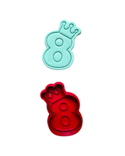 Load image into Gallery viewer, Crown number cutter and embosser - Prince/Princess birthday cookie