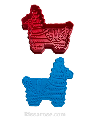 piñata cookie cutter mexican theme & stamp