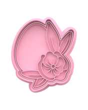 Load image into Gallery viewer, Easter floral egg cookie cutter stamp leafy egg personalized space  pyo cookie