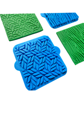 Load image into Gallery viewer, leaf & zebra texture cookie stamp woodland theme clay stamp forest pattern fondant embosser