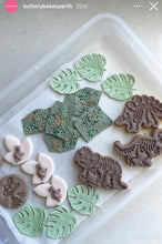 Load image into Gallery viewer, Dinosaurs silicone moulds volcano T-rex Stegosaurus Triceratops