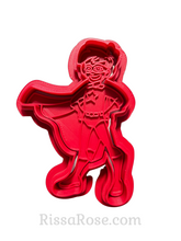 Load image into Gallery viewer, super hero cookie cutter boy wears cape soun zap paw super boy