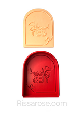Load image into Gallery viewer, She said yes cookie debosser super fine engagement raised stamp wedding
