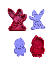 Load image into Gallery viewer, Easter PYO cookie cutter painting rabbit egg cute chicken paintbrush chubby carrot