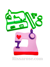 Load image into Gallery viewer, sewing machine and spindle cookie cutter set