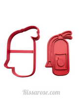 Load image into Gallery viewer, fire fighter cookie cutter truck engine fireman fondant embosser stop sign fire extinguisher