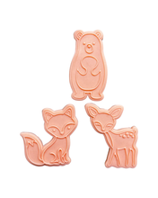 Load image into Gallery viewer, Woodland theme animals cutter debosser Rabbit bear fox raccoon squirrel