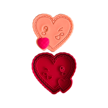 Load image into Gallery viewer, Animated Heart Themed Cookie Cutter Stamp Valentines day
