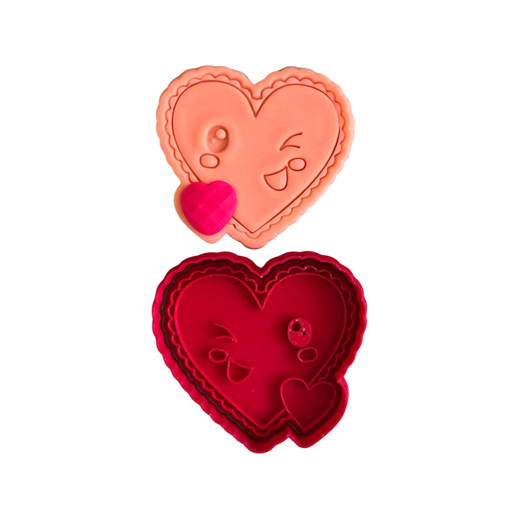 Animated Heart Themed Cookie Cutter Stamp Valentines day