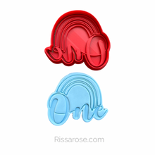 Load image into Gallery viewer, Rainbow One cookie stamp First birthday First anniversary